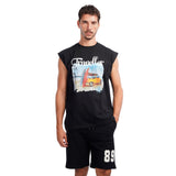 Men’s Sleeveless T-Shirt – Traveler Graphic Summer Casual Tank Tee