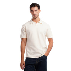 Men’s Textured Polo Shirt – Relaxed Fit Short Sleeve Polo