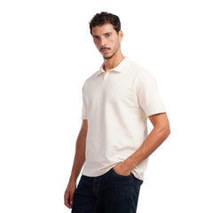 Men’s Textured Polo Shirt – Relaxed Fit Short Sleeve Polo