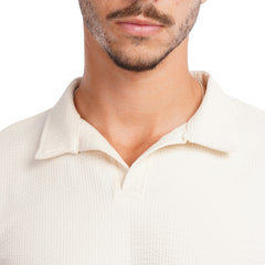 Men’s Textured Polo Shirt – Relaxed Fit Short Sleeve Polo