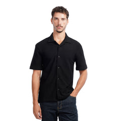 Men’s Textured Short Sleeve Button-Up Shirt – Casual Summer Over shirt