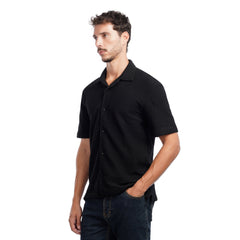 Men’s Textured Short Sleeve Button-Up Shirt – Casual Summer Over shirt