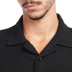 Men’s Textured Short Sleeve Button-Up Shirt – Casual Summer Over shirt