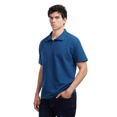 Men’s Textured Polo Shirt – Relaxed Fit Short Sleeve Polo