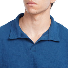 Men’s Textured Polo Shirt – Relaxed Fit Short Sleeve Polo