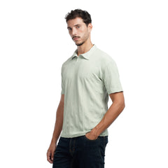 Men’s Textured Polo Shirt – Slim Fit Casual Summer Tee