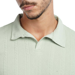 Men’s Textured Polo Shirt – Slim Fit Casual Summer Tee