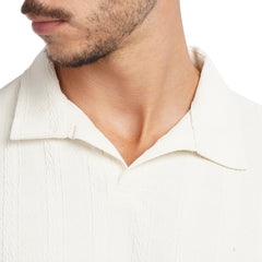 Men’s Textured Polo Shirt – Slim Fit Casual Summer Tee