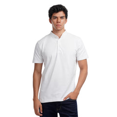 Men’s Mandarin Collar Polo T-Shirt – Short Sleeve Casual Slim Fit Tee