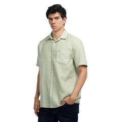 Men’s Short Sleeve Shirt – Casual Textured Button Down Shirt