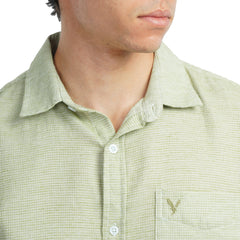 Men’s Short Sleeve Shirt – Casual Textured Button Down Shirt