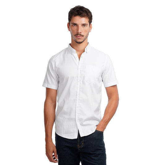 Men’s Short Sleeve Button-Up Shirt – Casual Slim Fit Cotton Shirt