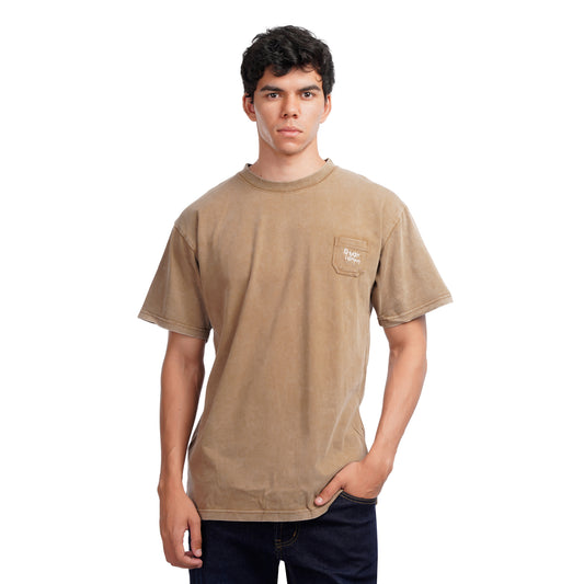 Men’s Washed T-Shirt – Oversized Casual Pocket Tee