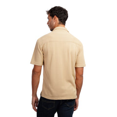 Men S Textured Short Sleeve Shirt Casual Button Down Summer Shirt