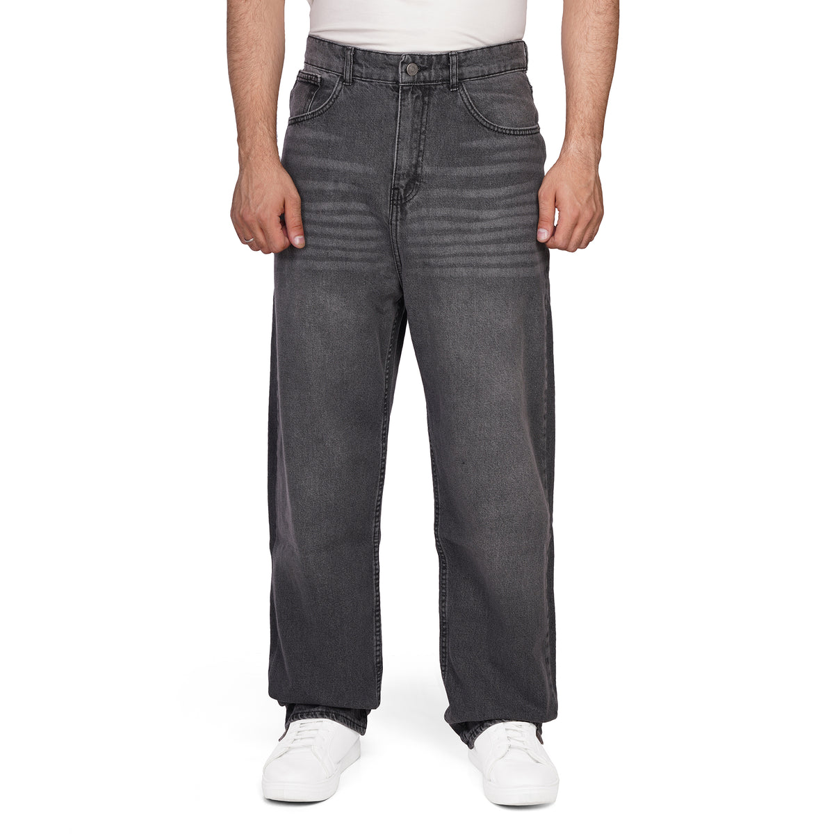 Men's Wide Leg Jeans – Relaxed Fit Stretch Denim Pants with 5 Pockets