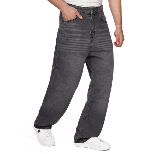 Men's Wide Leg Jeans – Relaxed Fit Stretch Denim Pants with 5 Pockets