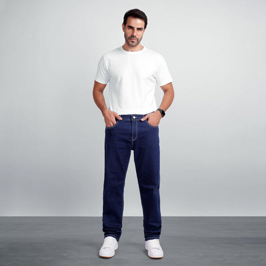 Men's Regular Fit Denim Jeans – Classic Straight Leg Casual Pants