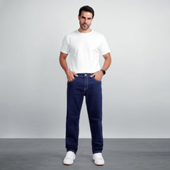 Men's Regular Fit Denim Jeans – Classic Straight Leg Casual Pants