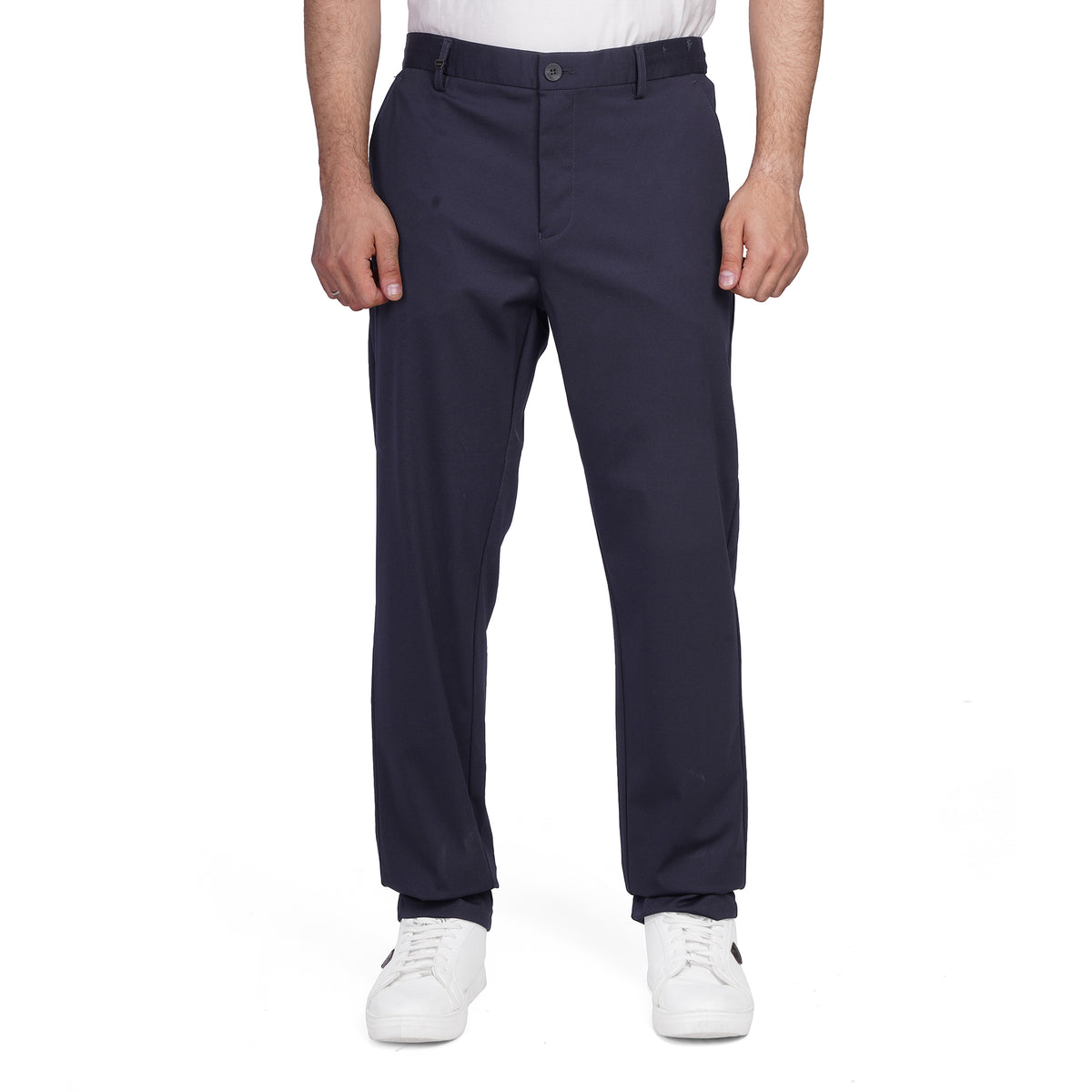 Men's Regular Fit Formal Casual Pants – Stretch Twill Trousers with Side Pockets