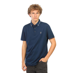 Men’s Polo T-Shirt with Contrast Collar – Casual Half Sleeve Polo