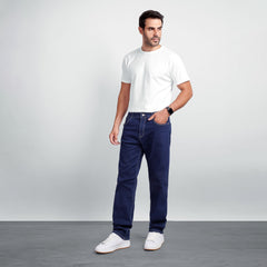 Men's Regular Fit Denim Jeans – Classic Straight Leg Casual Pants