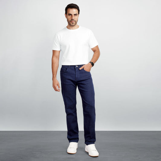 Men's Regular Fit Denim Jeans – Classic Straight Leg Casual Pants