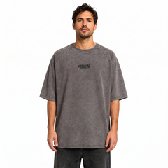 Men’s Washed Oversized T-Shirt – Casual Vintage Half Sleeve Tee