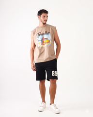 Men’s Sleeveless T-Shirt – Traveler Graphic Summer Casual Tank Tee