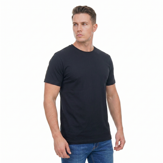 Men’s Classic Round Neck T-Shirt  Short Sleeve Soft Cotton