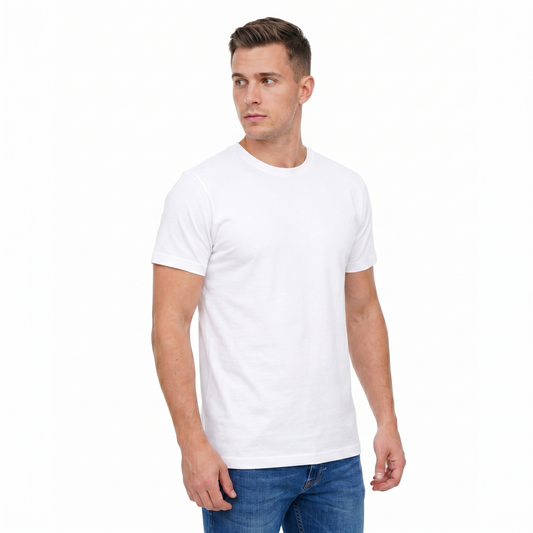 Men’s Classic Round Neck T-Shirt  Short Sleeve Soft Cotton