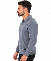 Men's Classic Knitted Polo Sweater – Long Sleeve Pullover Jumper