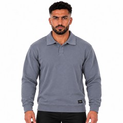 Men's Classic Knitted Polo Sweater – Long Sleeve Pullover Jumper