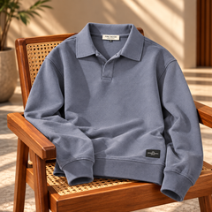 Men's Classic Knitted Polo Sweater – Long Sleeve Pullover Jumper