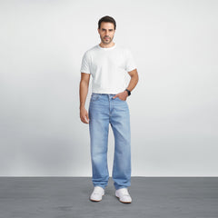 Men's Wide Leg Jeans – Relaxed Fit Denim Pants with Classic 5-Pocket