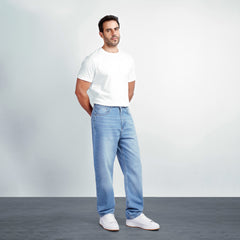 Men's Wide Leg Jeans – Relaxed Fit Denim Pants with Classic 5-Pocket