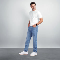 Men's Regular Fit Denim Jeans – Classic Straight Leg Casual Pants