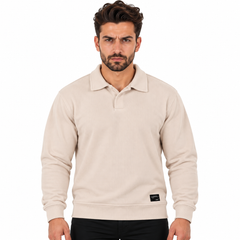 Men's Classic Knitted Polo Sweater – Long Sleeve Pullover Jumper
