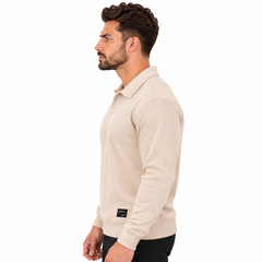 Men's Classic Knitted Polo Sweater – Long Sleeve Pullover Jumper