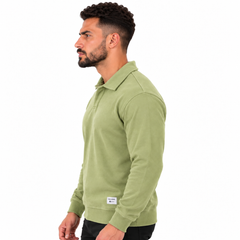 Men's Classic Knitted Polo Sweater – Long Sleeve Pullover Jumper