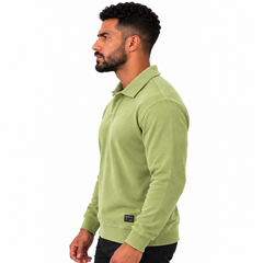 Men's Classic Knitted Polo Sweater – Long Sleeve Pullover Jumper