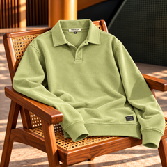 Men's Classic Knitted Polo Sweater – Long Sleeve Pullover Jumper