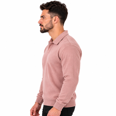 Men's Classic Knitted Polo Sweater – Long Sleeve Pullover Jumper