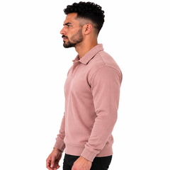Men's Classic Knitted Polo Sweater – Long Sleeve Pullover Jumper
