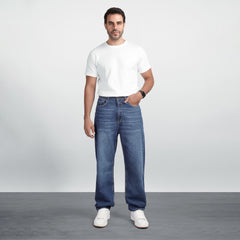 Men's Wide Leg Jeans – Relaxed Fit Denim Pants with Classic 5-Pocket