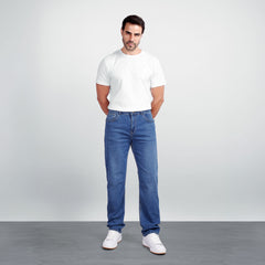 Men's Regular Fit Denim Jeans – Classic Straight Leg Casual Pants