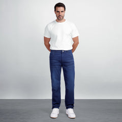 Men's Regular Fit Denim Jeans – Classic Straight Leg Casual Pants