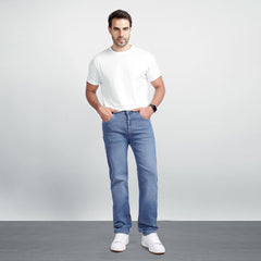 Men's Regular Fit Denim Jeans – Classic Straight Leg Casual Pants