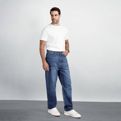 Men's Wide Leg Jeans – Relaxed Fit Denim Pants with Classic 5-Pocket
