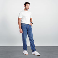 Men's Regular Fit Denim Jeans – Classic Straight Leg Casual Pants