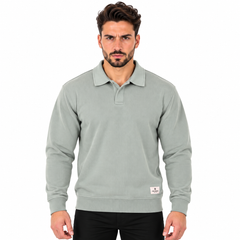 Men's Classic Knitted Polo Sweater – Long Sleeve Pullover Jumper